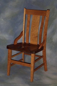 Cherry Lumbar Chair with Walnut Scooped Seat