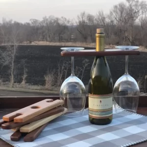 Double Wine Glass & Bottle Holder