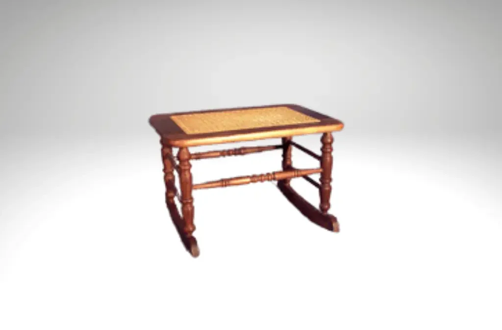 Cane Seat Rocking Foot Stool