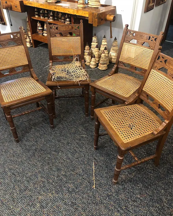 Chair Caning Before Schanz Furniture & Refinishing Chair Caning - Before