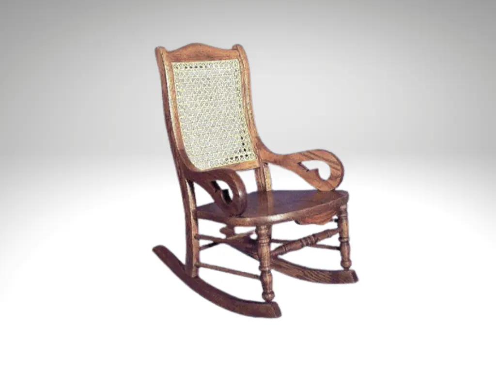Child's Solid Seat, Cane Back Rocker