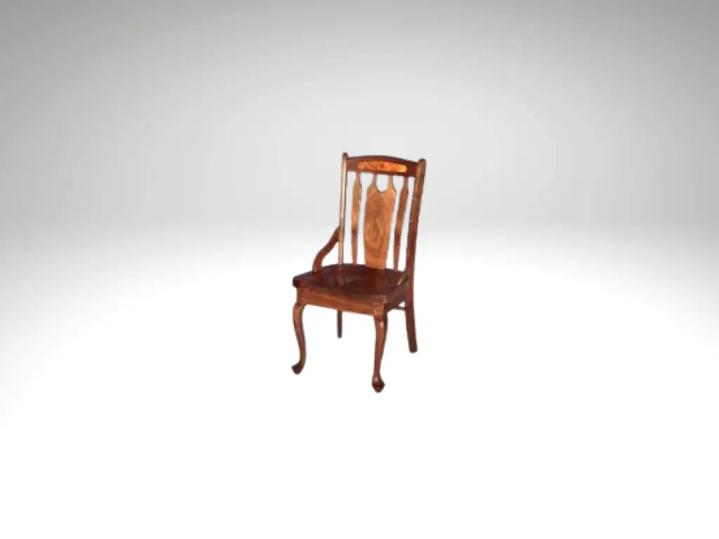 Schanz Furniture & Refinishing South Amana Iowa Custom Queen Anne Lumbar Chair with Burl Schanz Furniture & Refinishing South Amana Iowa Custom Queen Anne Lumbar Chair with Burl